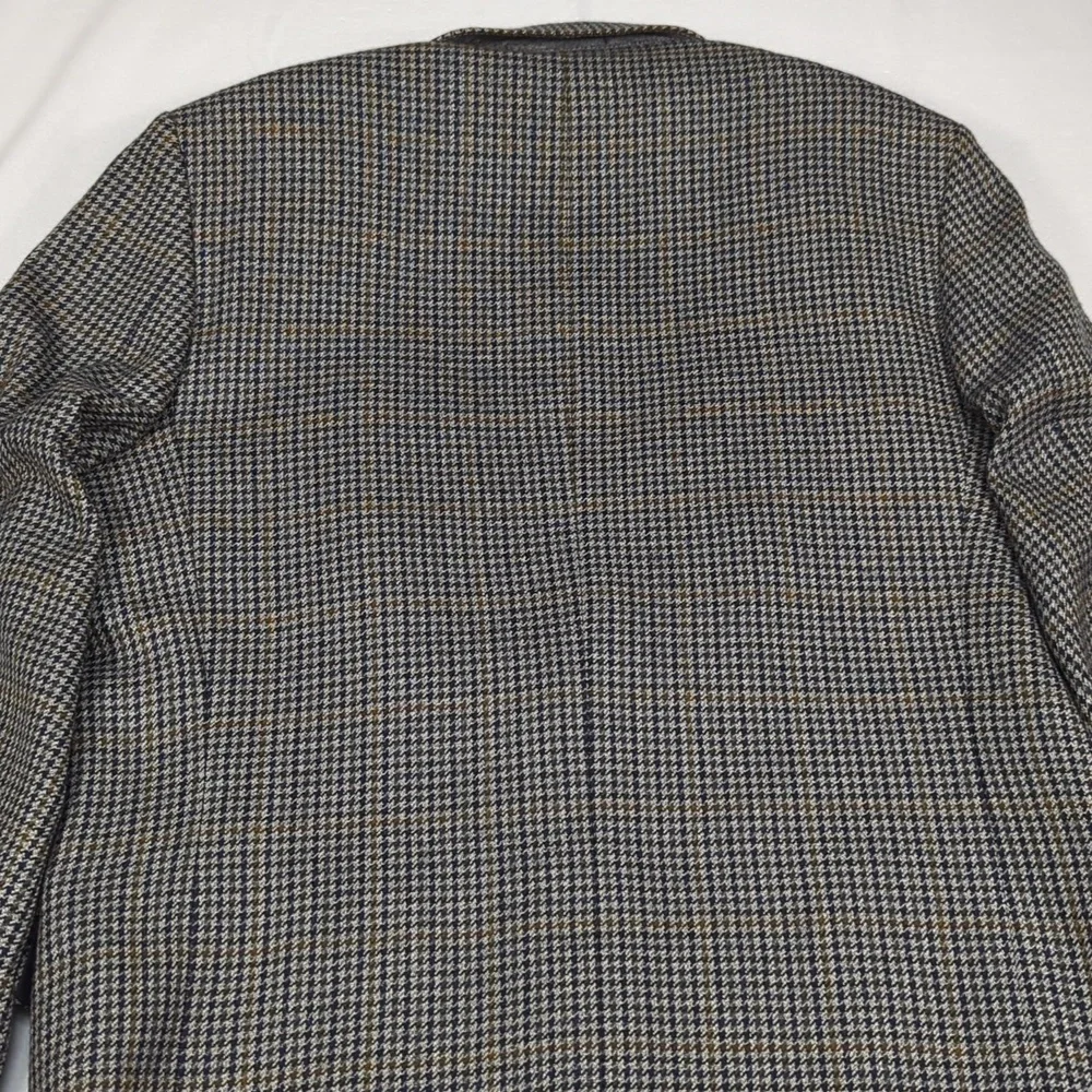 Vintage Pierre Balmain‎ 100% Wool Windowpane Houndstooth Mens Blazer 44L